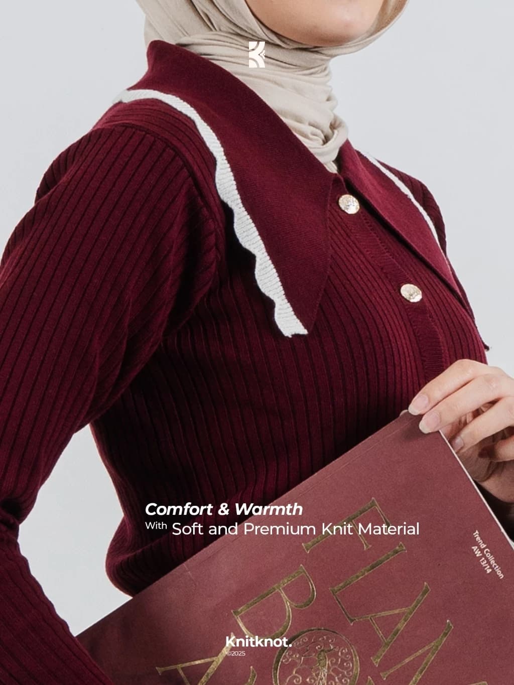 Violet Knit Top - Cherry Red