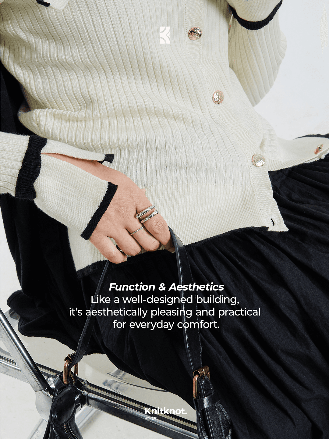 Violet Knit Top - Broken White