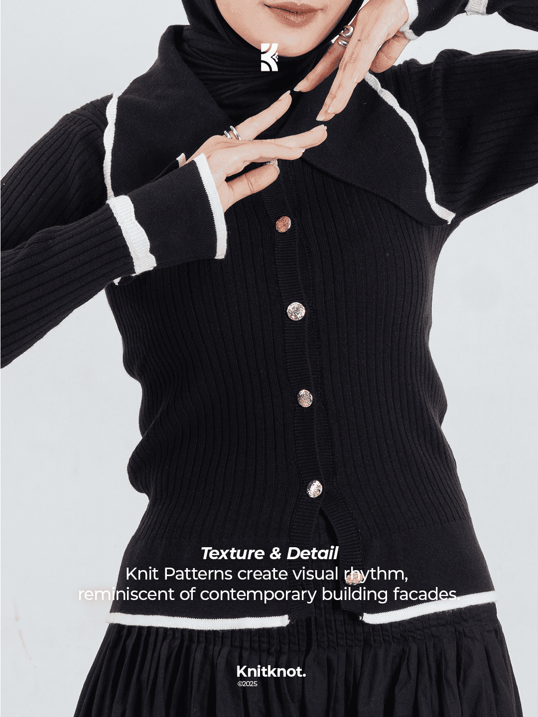 Violet Knit Top - Matte Black