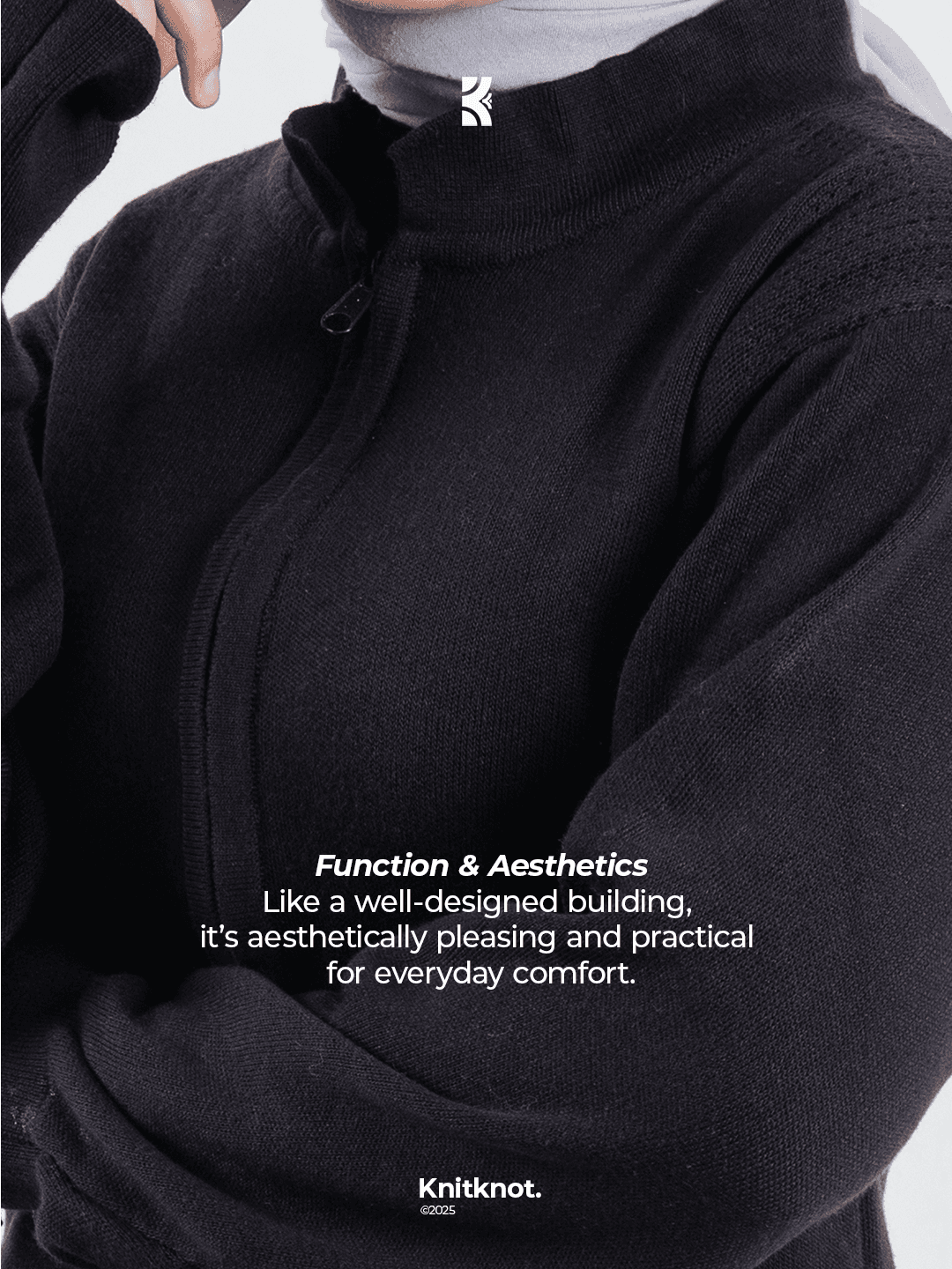 Kyra Knitted Sweater - Matte Black