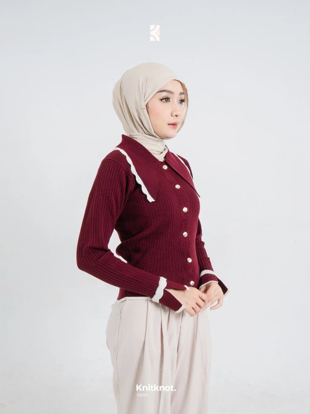 Violet Knit Top - Cherry Red