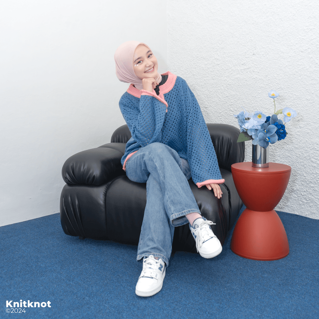 Lily knitted Sweater- Pinky Blues