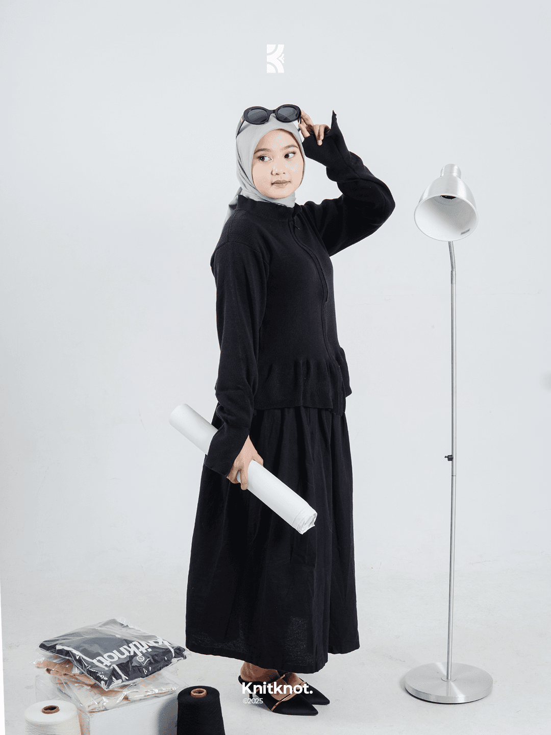 Kyra Knitted Sweater - Matte Black