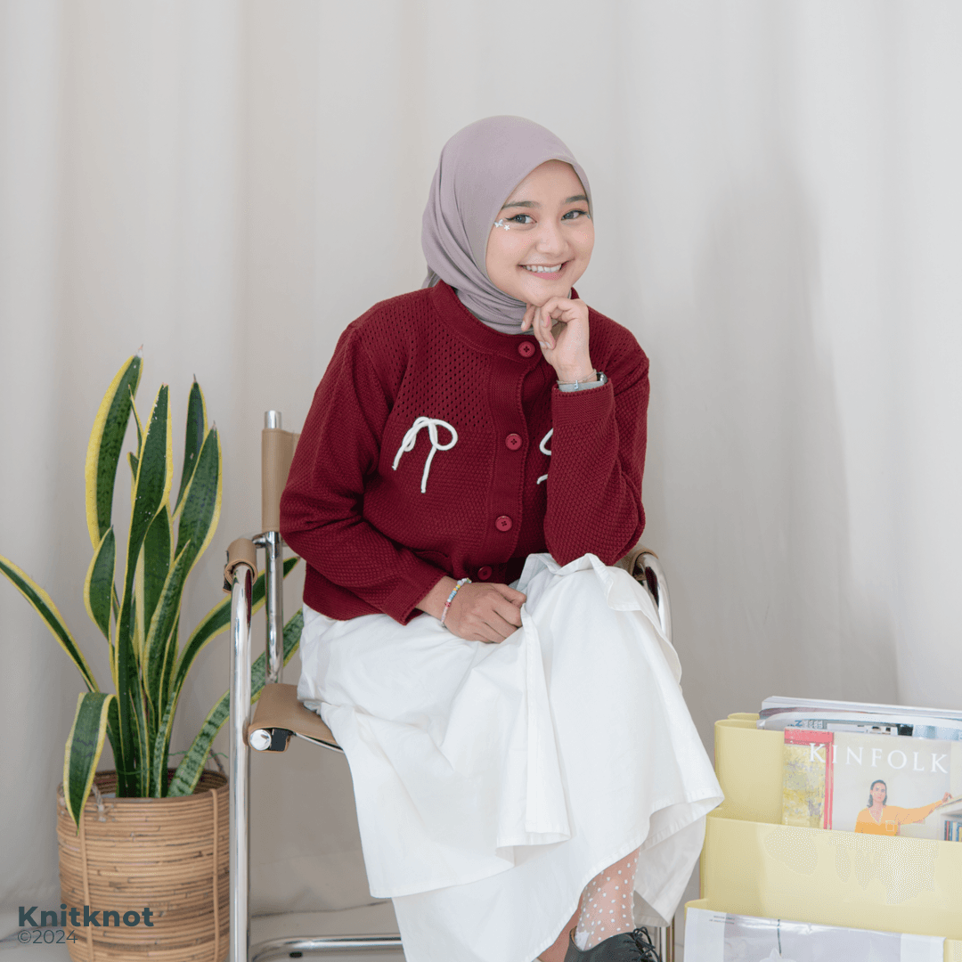 Majestic Knitted Sweater - Candy Maroon