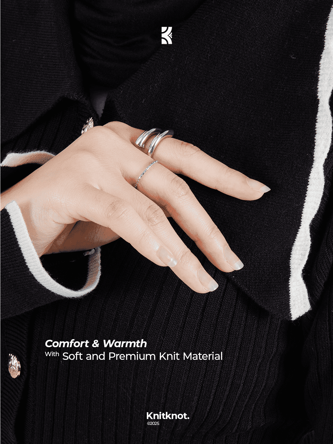 Violet Knit Top - Matte Black