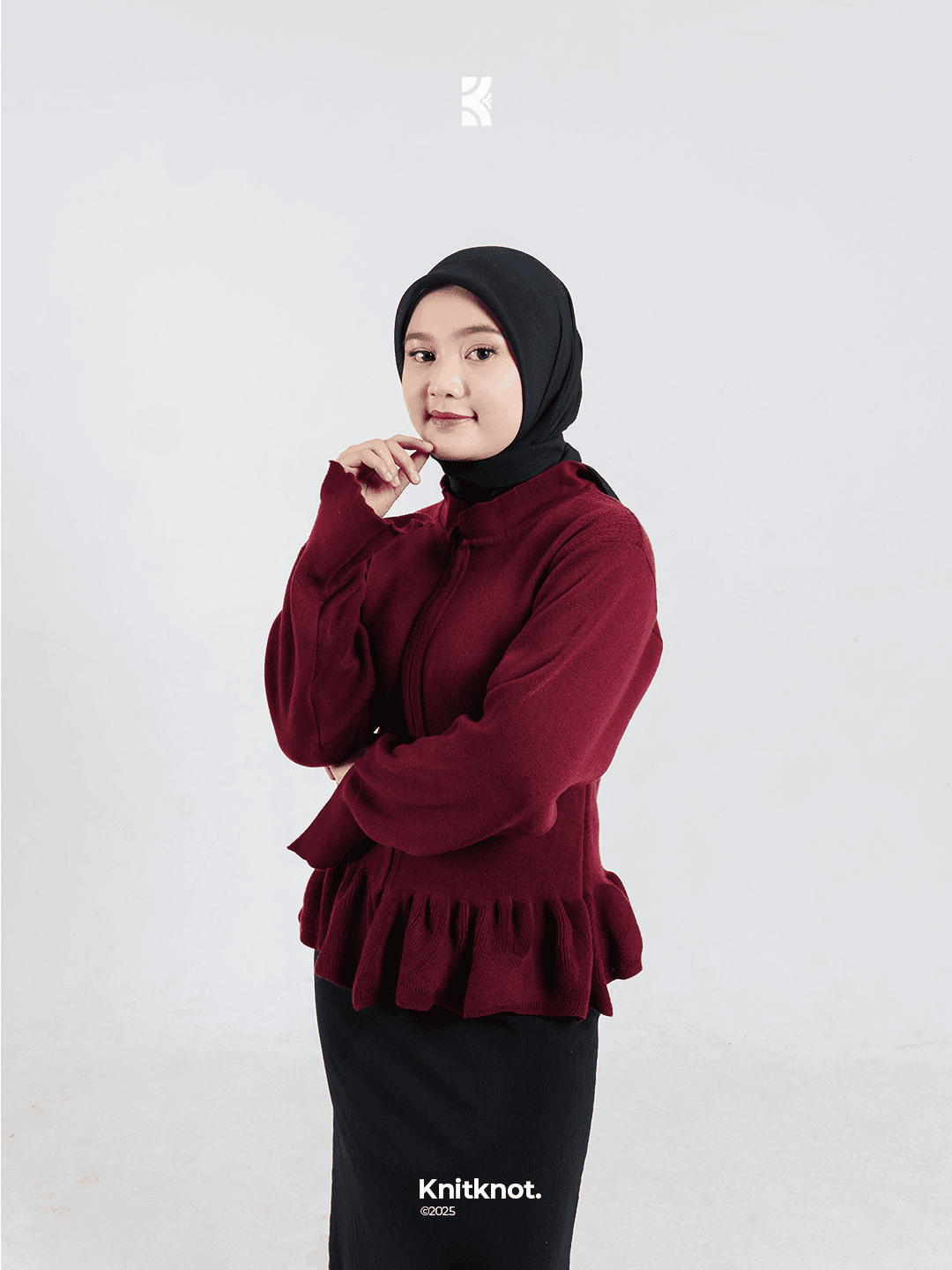 Kyra Knitted Sweater - Cherry Red