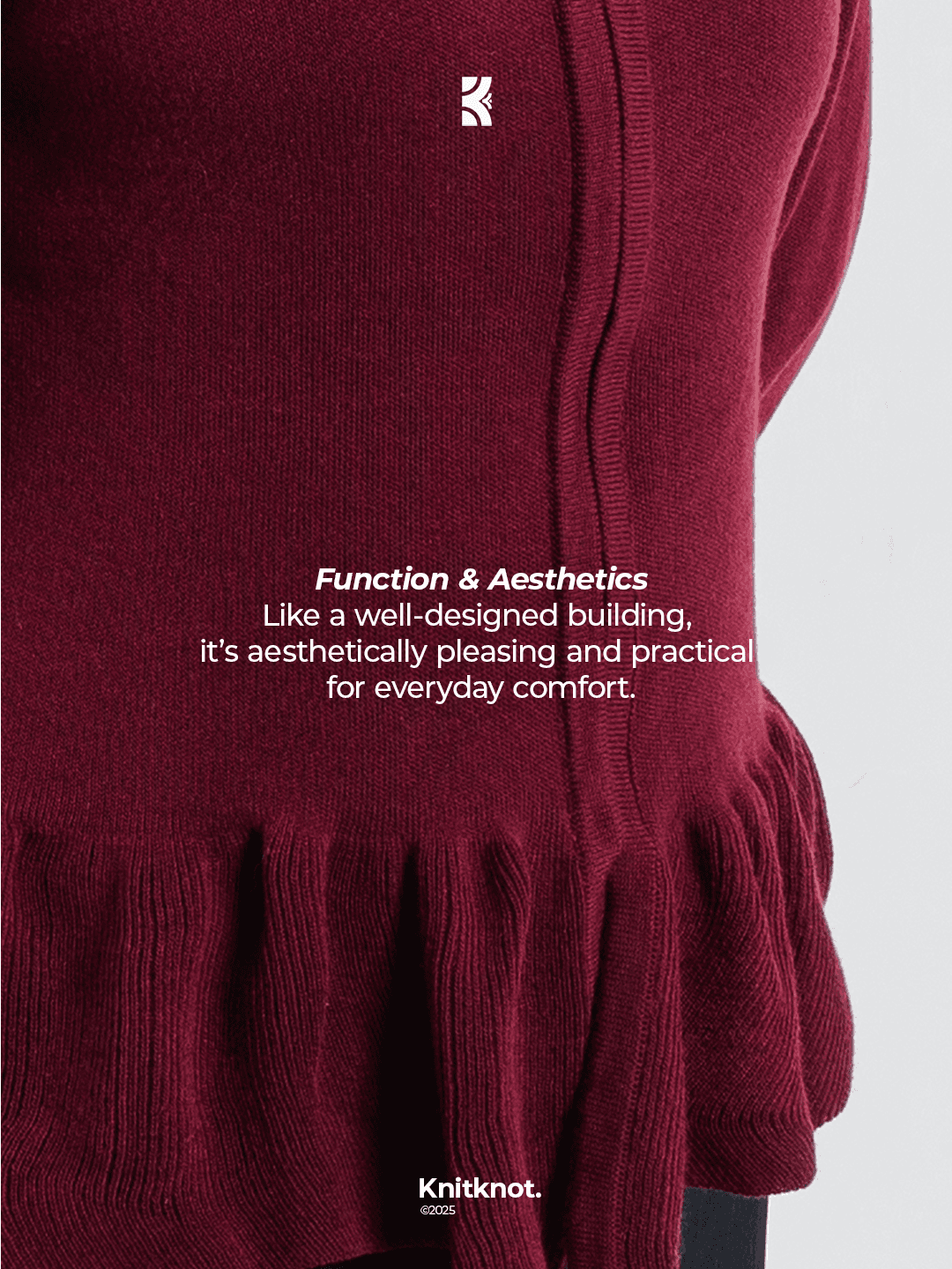 Kyra Knitted Sweater - Cherry Red