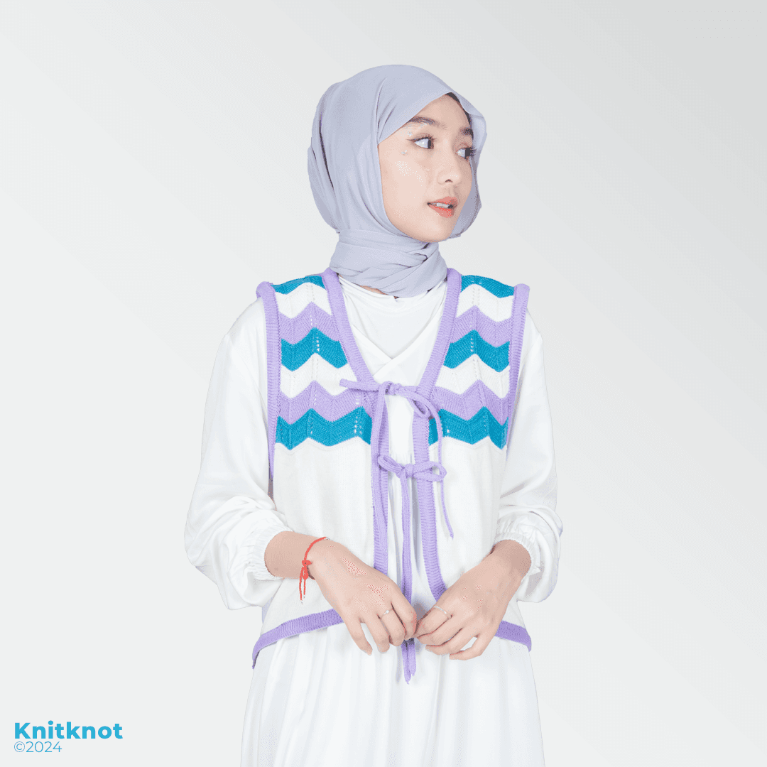 Waves Knitted Vest - Bubble Gum