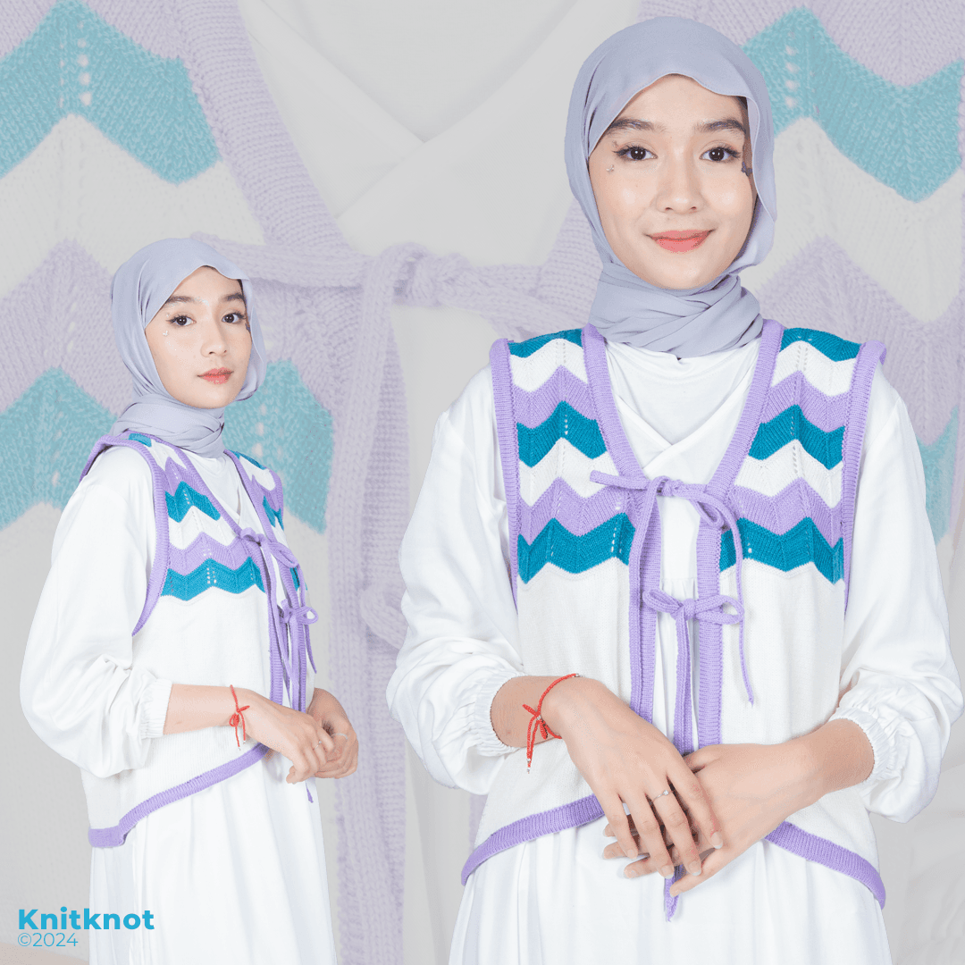 Waves Knitted Vest - Bubble Gum