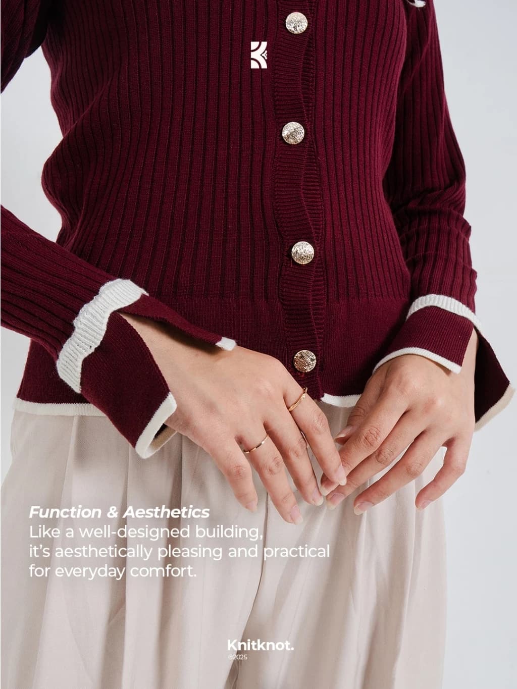 Violet Knit Top - Cherry Red