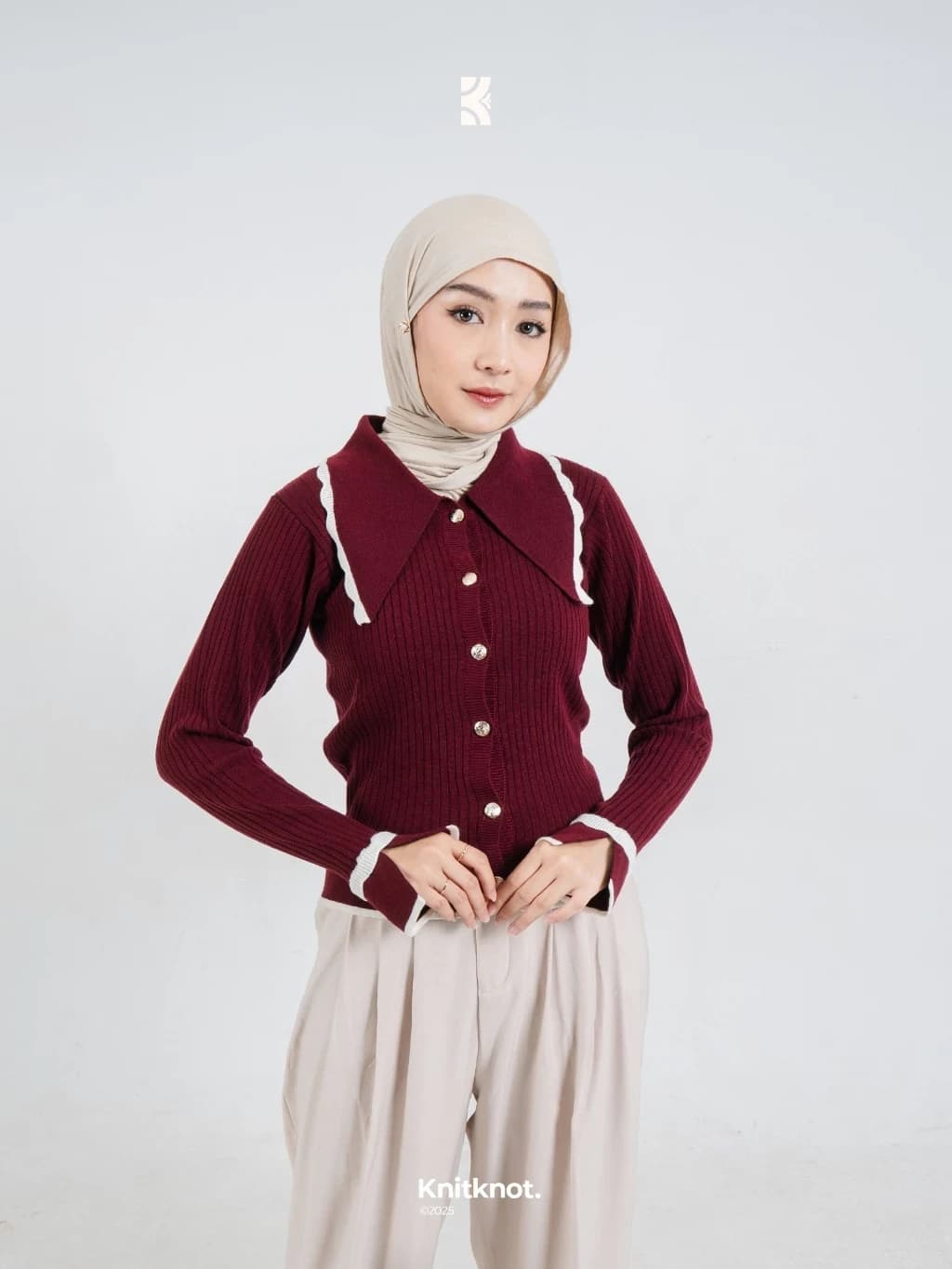 Violet Knit Top - Cherry Red