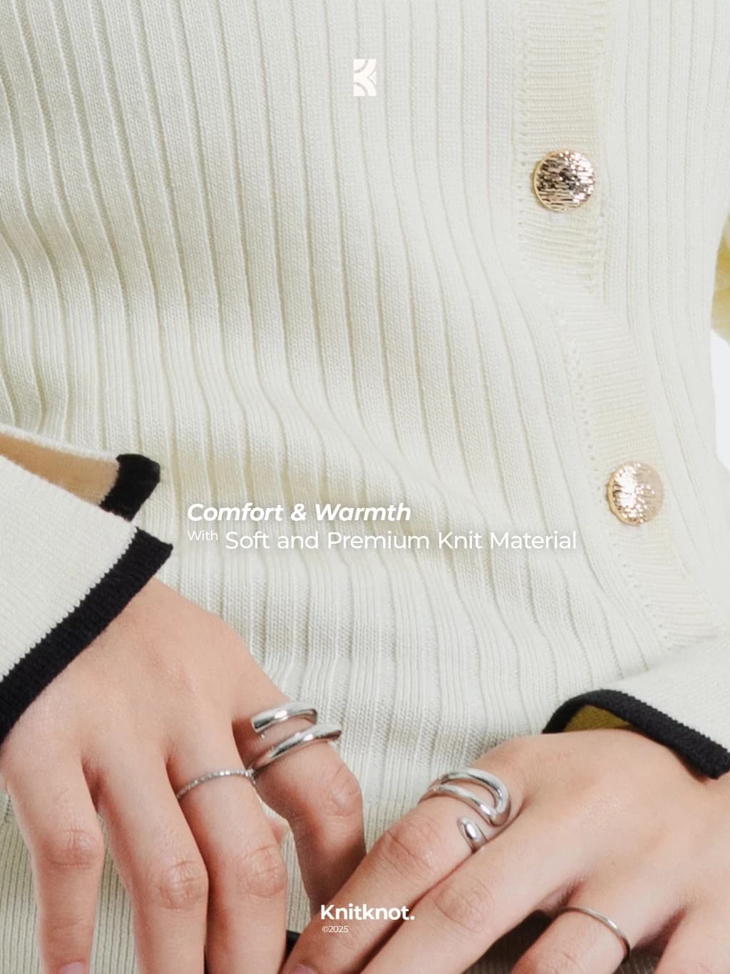 Violet Knit Top - Broken White