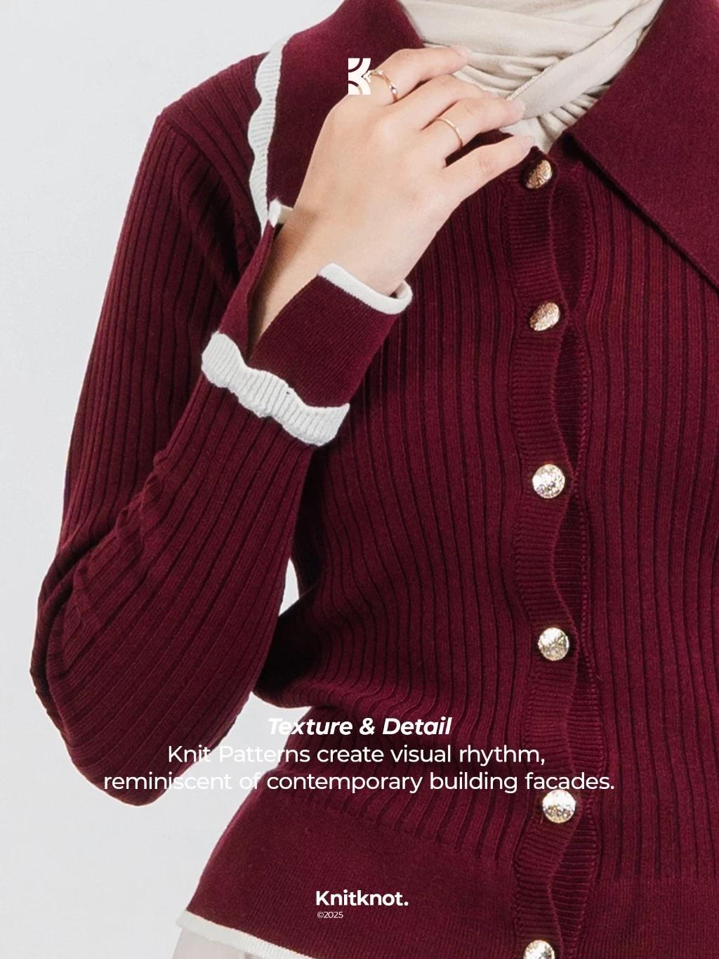 Violet Knit Top - Cherry Red