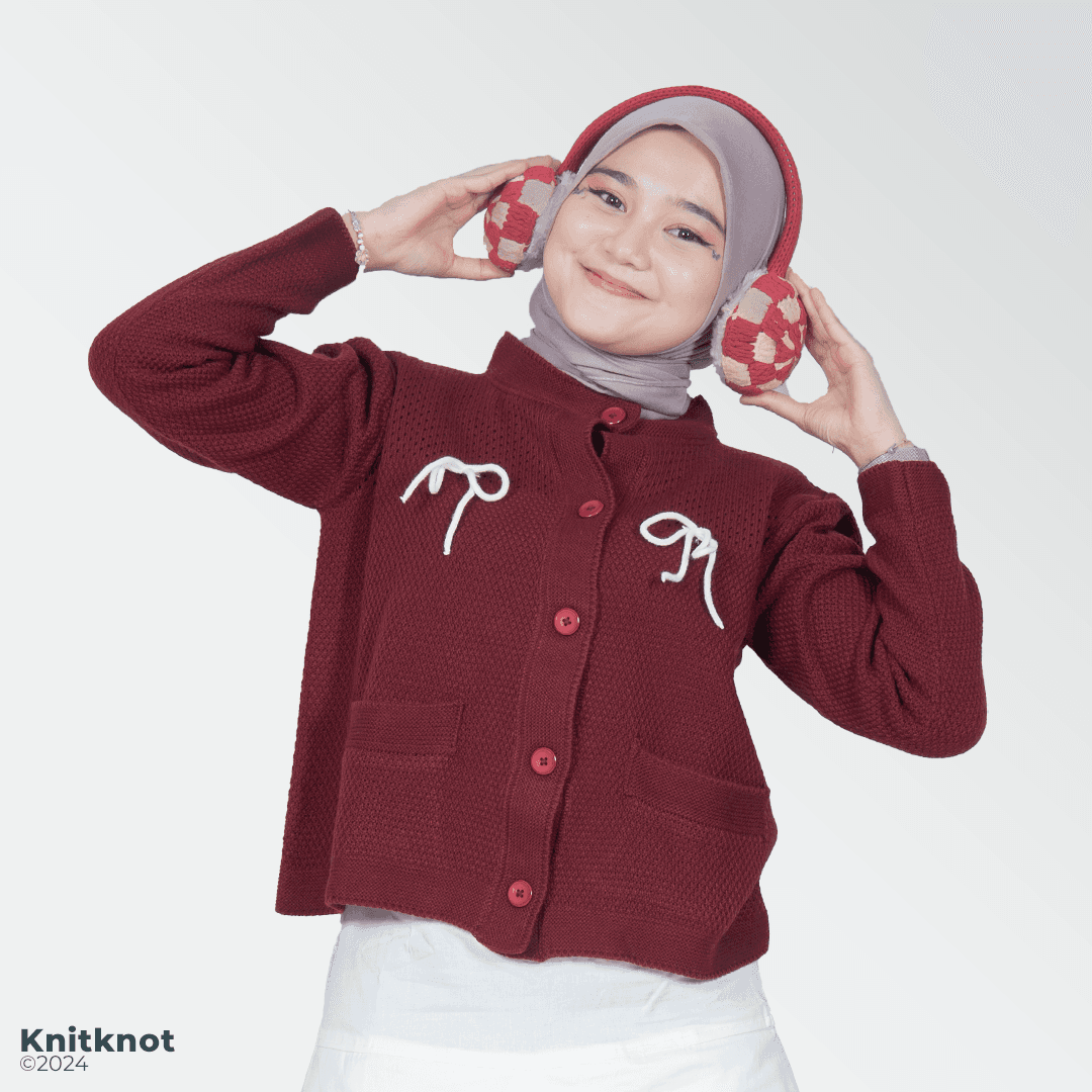 Majestic Knitted Sweater - Candy Maroon