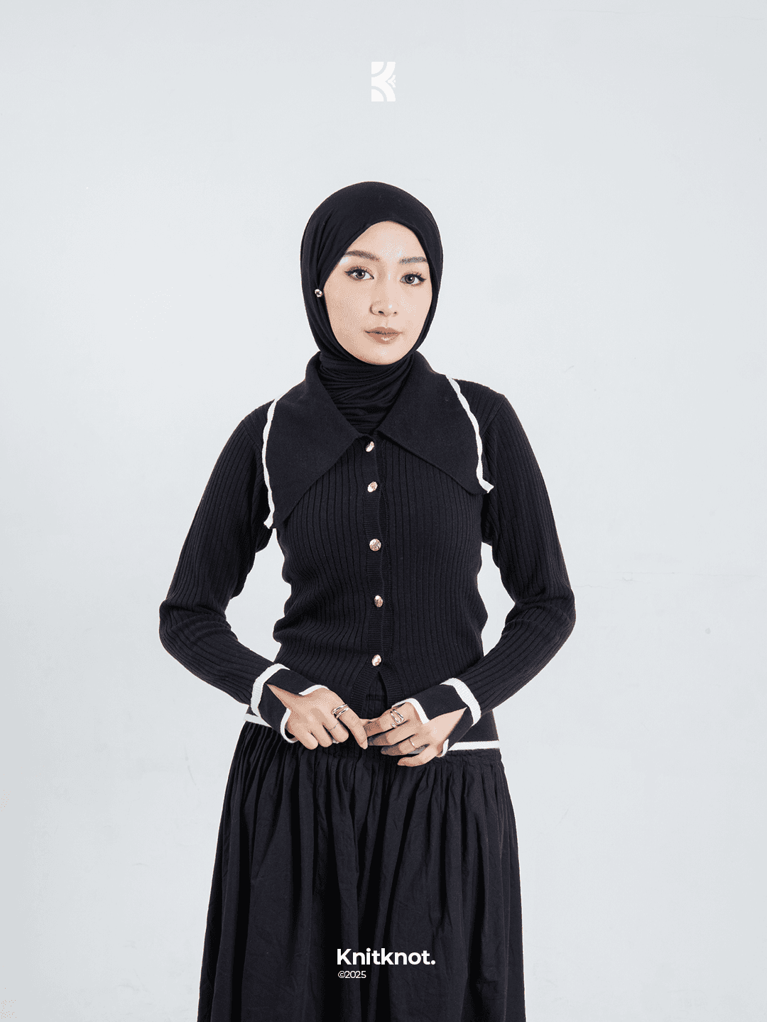 Violet Knit Top - Matte Black